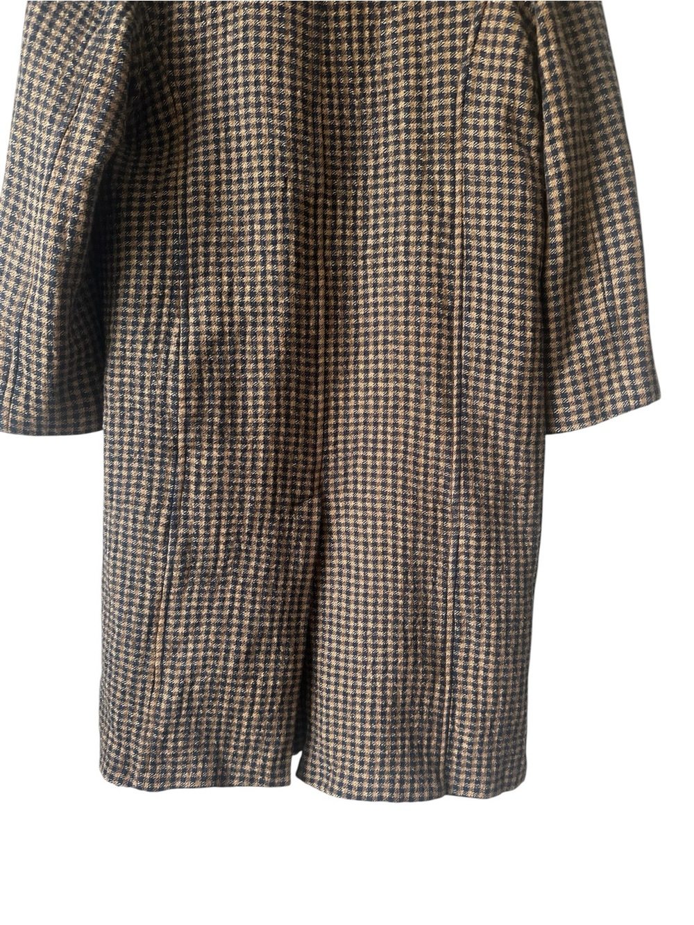 Zara Houndstooth Long Button Up Coat - Brown XS - Picture 7 of 10